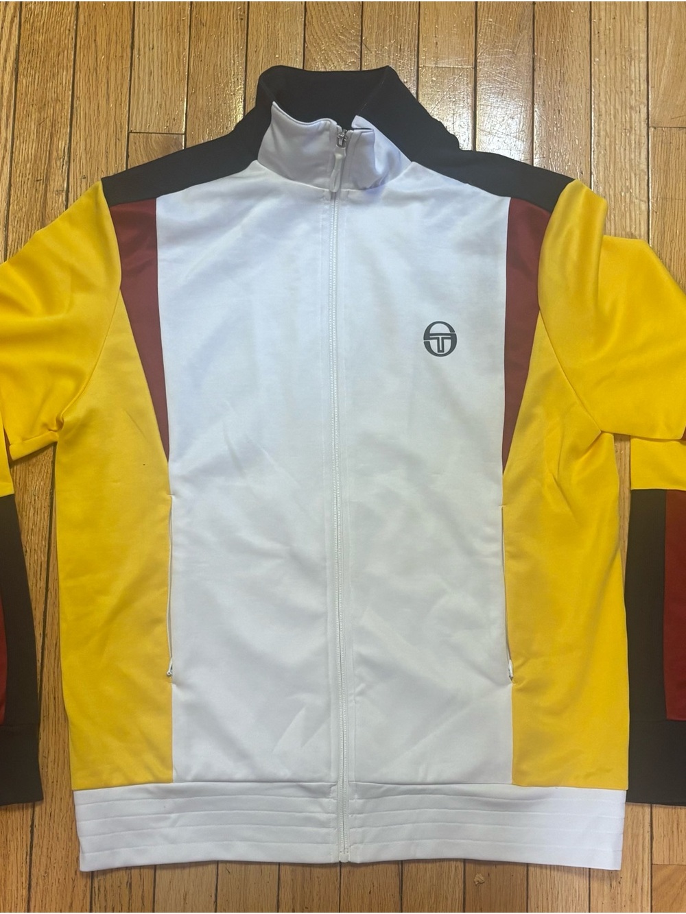 Sergio Tacchini White, Yellow & Maroon Lightweight Track Jacket